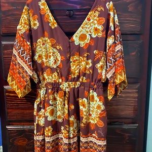 Floral burgundy romper